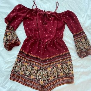 Charlotte Russe Small Burgundy Romper
